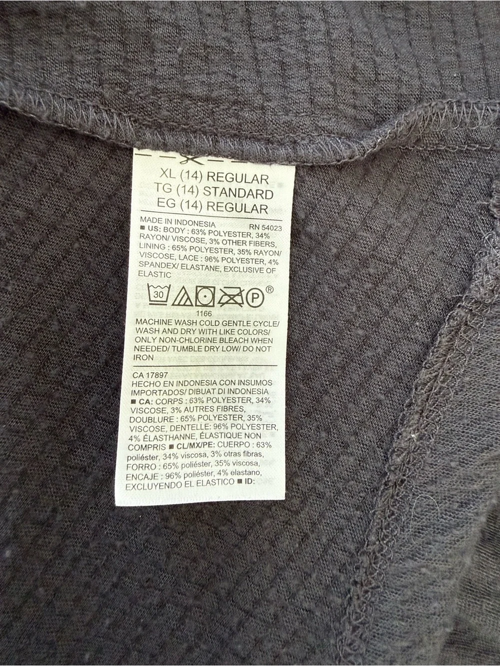 Old Navy Girls' Charcoal Gray Lace Yoke Long Sleeve Dress